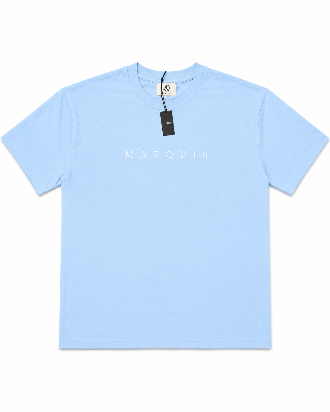 MARQUIS Black Organic Cotton Tee – Signature Expertly Sewn at Center