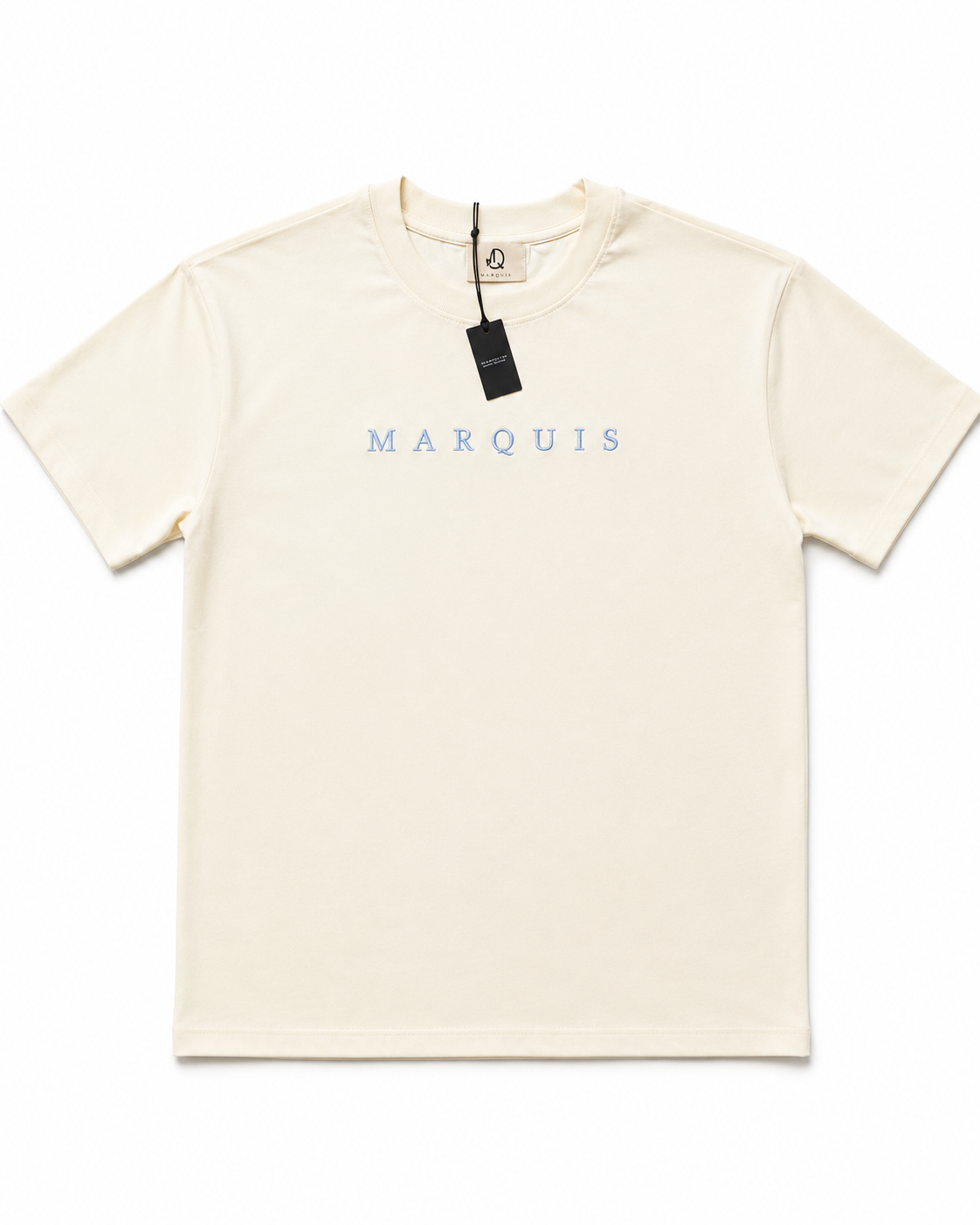 MARQUIS Black Organic Cotton Tee – Signature Expertly Sewn at Center