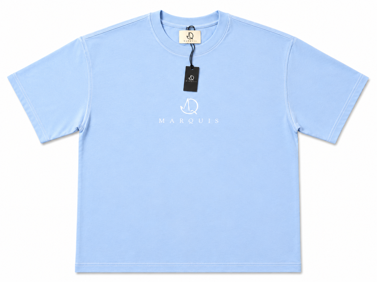 MARQUIS Organic Cotton Tee – Precision Center Stitch Signature
