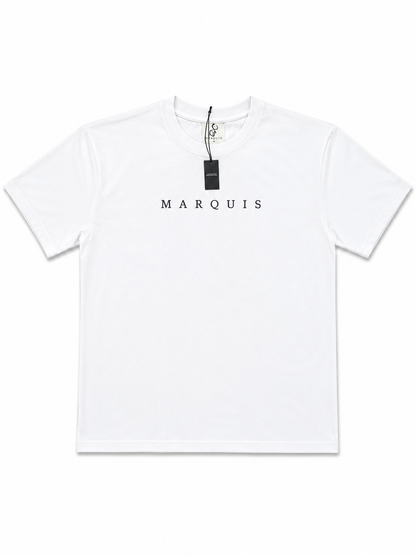MARQUIS Black Organic Cotton Tee – Signature Expertly Sewn at Center