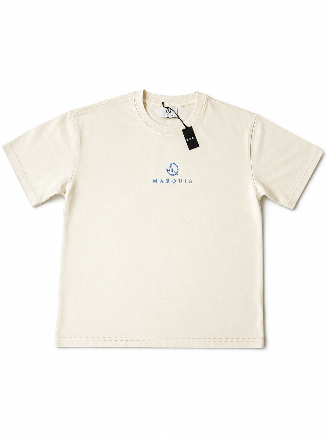 MARQUIS Organic Cotton Tee – Precision Center Stitch Signature